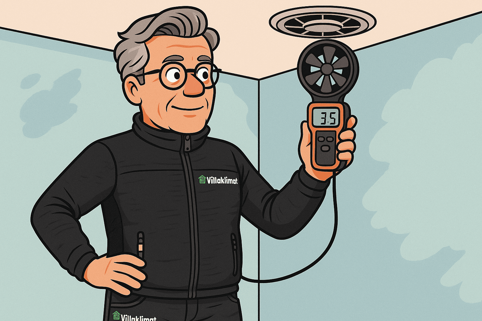 En bild på när radon mäts