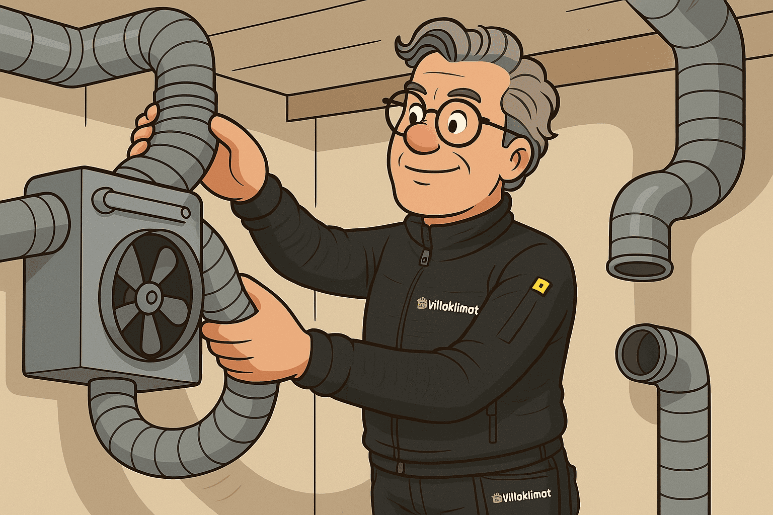 En bild på villaklimat personal som arbetar